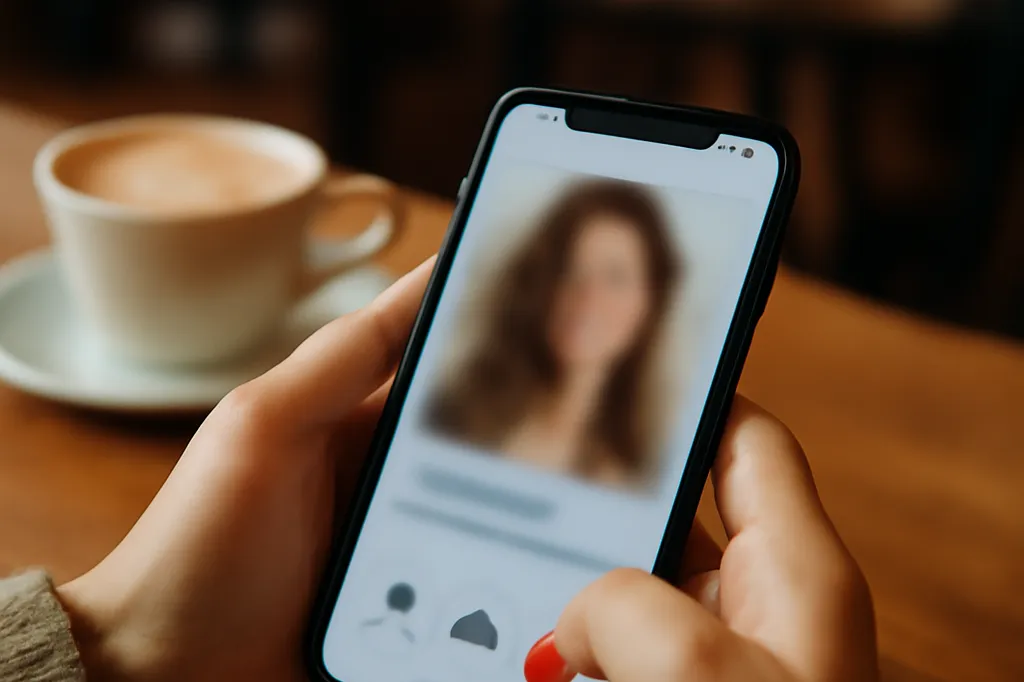 Homme utilisant une application de rencontre sur son telephone
