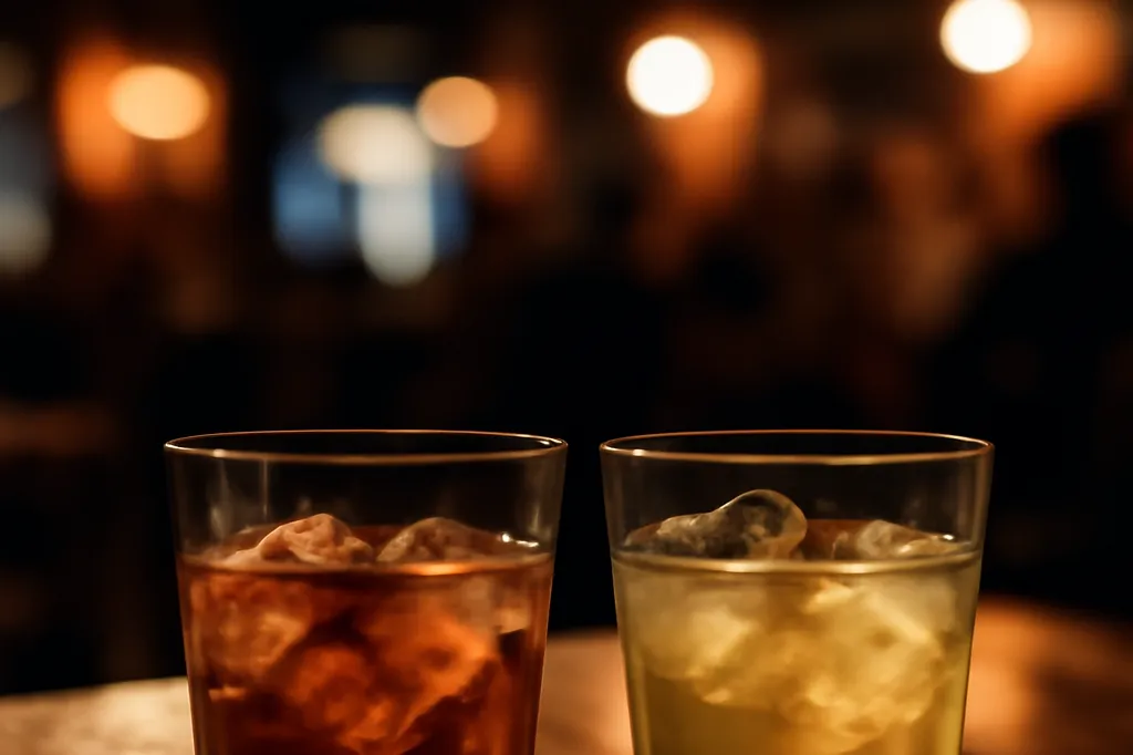 Deux verres sur une table de bar lors d'un rendez-vous
