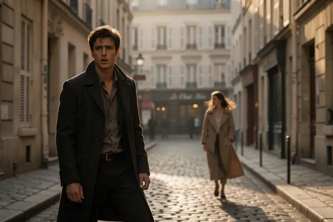 Homme hésitant face à une femme dans la rue — illustration de la peur d'aborder