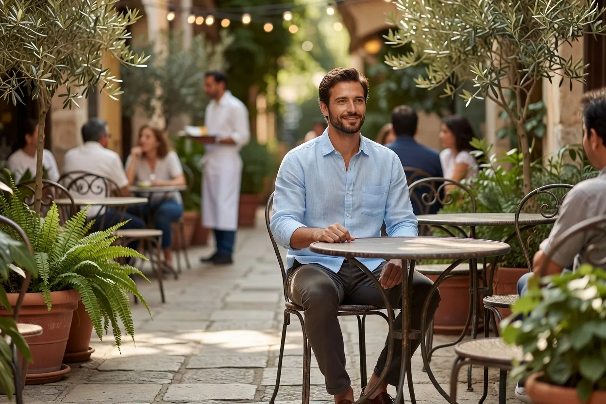 Homme s’entrainant a aborder dans un contexte social detendu