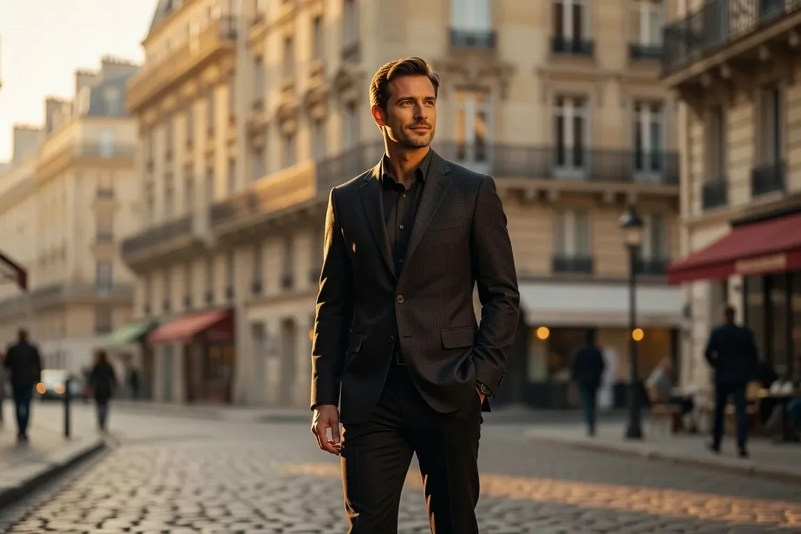 Homme avec une posture ouverte et assurée lors d'une conversation à Paris