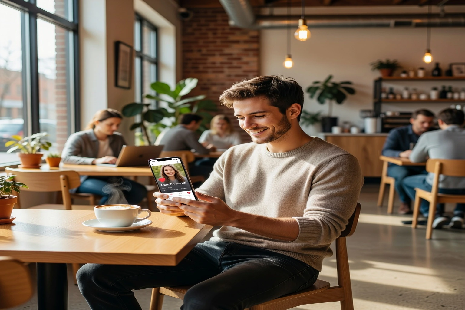 Smartphone affichant une conversation sur une appli de rencontre